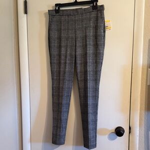 Anne Klein Black and White Houndstooth Pants Slim Ankle NWT